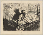 Portrait of Meryon Sitting up in Bed, Léopold Flameng French, Heliogravure