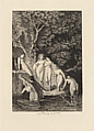 Le Bain, plate 6 from "The Decameron", Léopold Flameng French, Etching
