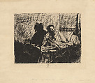 Portrait of Meryon Sitting up in Bed, Léopold Flameng French, Soft-ground etching or photogravure