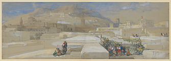 Tétouan from the Terrace of Cohen’s House, Morocco, David Roberts  British, Scottish, Watercolor and gouache over soft dark graphite on gray paper