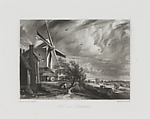 Mill near Colchester, David Lucas  British, Mezzotint; published state