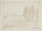 View at Rome, Richard Cooper II British, Scottish, Counterproof of an iron gall ink drawing, with graphite