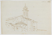 At Rome, Richard Cooper II British, Scottish, Counterproof of an iron gall ink drawing, with graphite