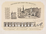 Proposed Rail Road for Broadway, After H. A. Harvey (American, 19th century), Lithograph with tint stone