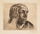 Self Portrait, Käthe Kollwitz  German, Etching with aquatint