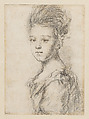 Study of a young girl, Sir Godfrey Kneller German, Black chalk
