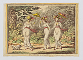 The Graces in a High Wind – a Scene taken from Nature in Kensington Gardens, James Gillray British, Hand-colored etching, engraving and aquatint