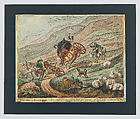 Posting in Scotland, James Gillray British, Hand-colored etching and aquatint