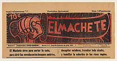 Masthead from 'El Machete', David Alfaro Siqueiros Mexican, Photo-relief and letterpress