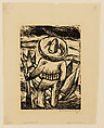 The Revolutionist (a man holding a rifle viewed from behind), Rufino Tamayo  Mexican, Woodcut on Japan paper