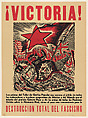Poster celebrating the victory over the Nazis at the end of World War II, Ángel Bracho  Mexican, Lithograph in black and red, letterpress, backed with linen