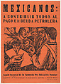 Poster relating to the expropriation of foreign oil interests, Alfredo Zalce  Mexican, Linocut and letterpress on orange paper, backed with linen