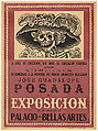 Poster advertising an exhibition of works by José Guadalupe Posada (7 April–7 June, 1943) at the Palacio de Bellas Artes, Mexico City; Posada's Calavera Catrina is reproduced in large scale, José Guadalupe Posada  Mexican, Lithographic photo relief printed in pink, backed with linen