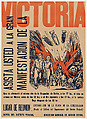 Poster celebrating the allied victory at the end of World War II, Alfredo Zalce  Mexican, Linocut and letterpress printed in black and orange, backed with linen
