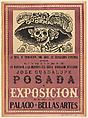 Poster advertising an exhibition of works by José Guadalupe Posada (7 April–7 June, 1943) at the Palacio de Bellas Artes, Mexico City; Posada's Calavera Catrina is reproduced in large scale, José Guadalupe Posada  Mexican, Lithographic photo relief printed in pink and black