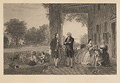The Home of Washington, Thomas Oldham Barlow British, Etching and engraving