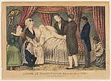 Death of Washington, December 14, A.D. 1799, Nathaniel Currier  American, Lithographed, hand colored