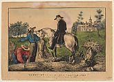 Washington at Mount Vernon 1797, Nathaniel Currier  American, Hand-colored lithograph