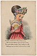 Comic Valentine (shy woman), Anonymous (British, 19th century), Hand colored lithograph