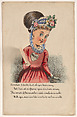 Comic Valentine (shy woman), Anonymous (British, 19th century), Hand colored lithograph