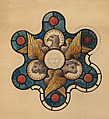 Design for Stained-Glass Window with Symbols of the Evangelists, Anonymous, British, 19th century  British, Pen and ink and watercolor