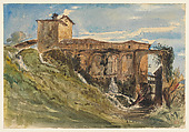 A Villa near Rome, Paul Huet  French, Watercolor over graphite