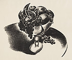 Still Life, Peaches and Grapes, Yasuo Kuniyoshi  American, born Japan, Lithograph