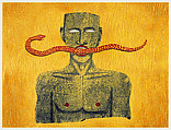 Snake Man, Alison Saar (American, born Los Angeles, California, 1956), Color woodcut and lithograph