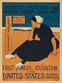 Society of Painters in Water Color of Holland, Chase's Gallery, Hamilton Place, Boston, First Annual Exhibition in the United States, beginning March 19, 1895, Charles Herbert Woodbury  American, Lithograph
