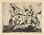 The Attack (Embestial), Raúl Anguiano Mexican, Etching