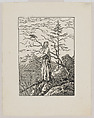 Woman with a Raven at a Precipice, Christian Friedrich German, Woodcut on wove paper