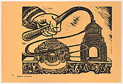 The palaces and the big whip (Los palacios y el gran latigo), Plate 36 from "450 Años de Lucha: Homenaje al Pueblo Mexicano" (450 Years of Struggle: Homage to the Mexican People), Jesús Escobedo Mexican, Offset lithograph