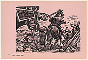 Dispossion of the land to the yankees. Don Porfirio's army at the service of yankees companies (Despojo De La Tierra A Los Yaquis (El Ejercito De Don Porfirio Al Servicio De Las Empresas Yanquis)), Plate 47 from "450 Años de Lucha: Homenaje al Pueblo Mexicano" (450 Years of Struggle: Homage to the Mexican People), Leopoldo Méndez  Mexican, Offset lithograph