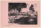 Attempts by the Victoriano Huerta dictatorship to destroy Zapatismo (Intentos de la dictadura de Victoriano Huerta por liquidar el Zapatismo), Plate 82 from "450 Años de Lucha: Homenaje al Pueblo Mexicano" (450 Years of Struggle: Homage to the Mexican People), Alberto Beltrán Mexican, Offset lithograph