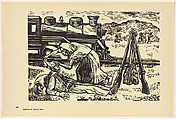 Female soldier assisting the wounded (La soldadera), Plate 88 from "450 Años de Lucha: Homenaje al Pueblo Mexicano" (450 Years of Struggle: Homage to the Mexican People), Alfredo Zalce  Mexican, Offset lithograph