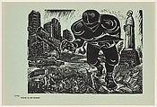 Impoverished schools and sumptous university (Escuelas pobres y universidad suntuosa), Plate 127 bis. from "450 Años de Lucha: Homenaje al Pueblo Mexicano" (450 Years of Struggle: Homage to the Mexican People), Jesús Escobedo  Mexican, Offset lithograph