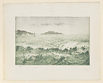 La Vague, Marseille, ou le Mistral, Marseille (The Wave or the Mistral, Marseille), Henri Charles Guérard  French, Etching and drypoint printed in green ink