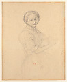 Portrait of a Young Woman, Théodore Valerio  French, Graphite