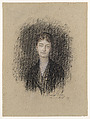 Portrait of Madame Fournier, Antoine Auguste Ernest Hébert  French, White chalk, black pastel, and red chalk