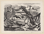 Flood, Jacob Kainen American, Lithograph