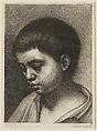 Head of a Boy, turned to the left, Wallerant Vaillant Dutch, Mezzotint; second state of three