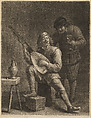 Lute-Player and a Standing Man, Wallerant Vaillant  Dutch, Mezzotint; second state of two