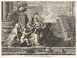 Holy Family on the Steps, Claudine Bouzonnet Stella (French, Lyons 1636–1697 Paris), Engraving and etching