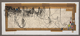 Far Nearer to the End of Things, Far Below These Meditations on Time and Death, We Rest Unmapped Tangled in Darkness, Jacob Hashimoto  American, Mixografia® print on handmade paper and archival pigment print