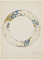 Design for the Decoration of a Dessert Plate for Pillivuyt, Jules-Auguste Habert-Dys French, Pen and ink with watercolor