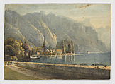 View of Vevey on Lake Geneva, Anonymous, British, 19th century British, Watercolor