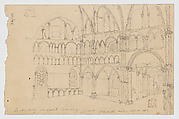 Northeast Transept of Canterbury Cathedral (recto); Architectural Details (verso), Anonymous, British, late 18th–early 19th century, Graphite