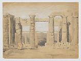 The Propylaea, Athens, Anonymous, British, 19th century  British, Brush and white wash over graphite