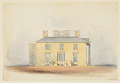 Design for a Classical Country House, Side Elevation, Anonymous, British, 19th century British, Watercolor, pen and ink