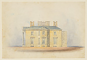 Design for a Classical Country House, Side Elevation, Anonymous, British, 19th century British, Watercolo, pen and ink